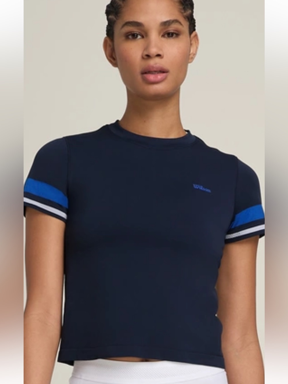 Wilson Women's Navy and Royal Blue Short Sleeve Athletic Tee